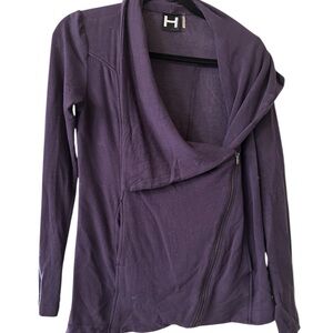 Halogen Purple Asymmetrical Zip Jacket